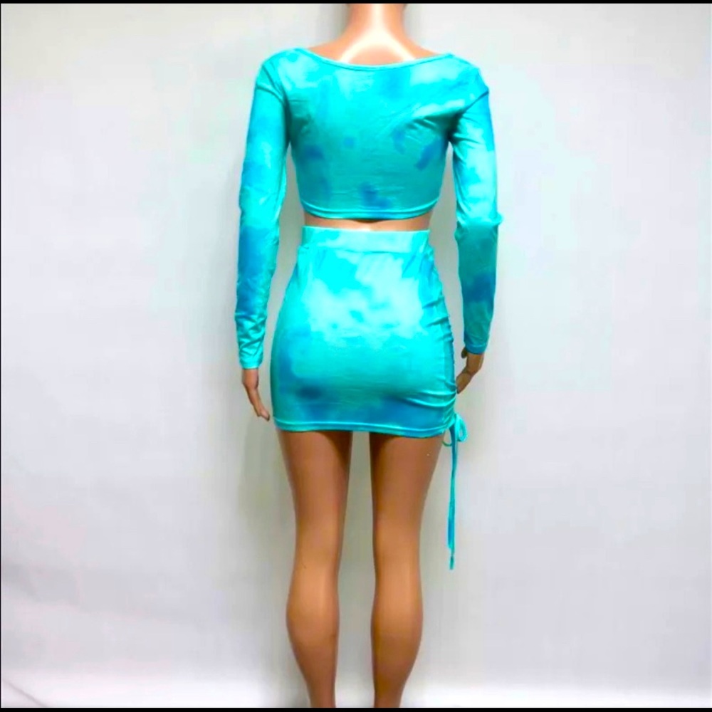 Crop Top Two Piece Mini Skirt (Set) - Picture 6 of 6